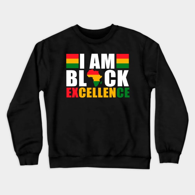 Black Excellence Crewneck Sweatshirt by For the culture tees